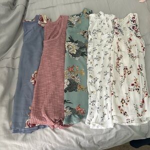 Floral and Solid Sleeveless Tops